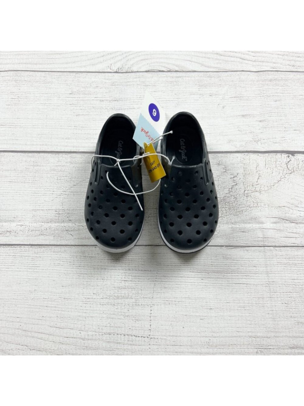 Cat & Jack Toddler Perforated Slip On Shoes Black Lightweight Summer NWT 6 - Picture 2 of 5
